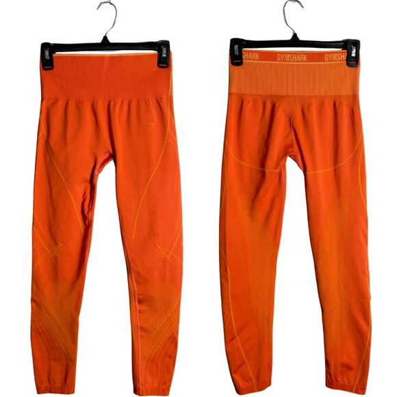 Gymshark Apex Seamless High Rise Leggings Women's Medium* Papaya Orange Workout - Picture 4 of 14